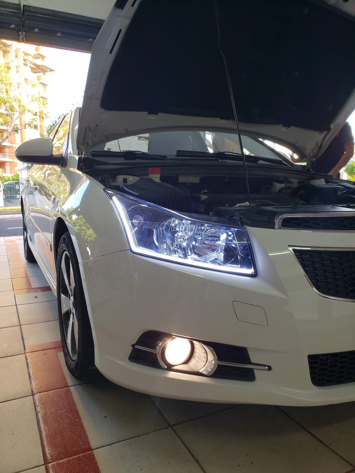 Farol de LED instalado